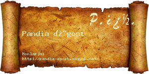 Pandia Ágost névjegykártya